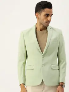 Peter England Men Self Design Neo Slim Fit Single-Breasted Smart Casual Blazer