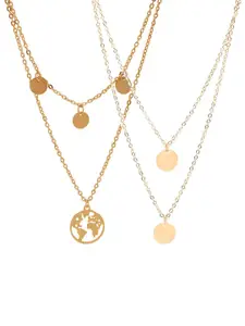 OOMPH Set Of 2 Gold-Plated Layered Necklace