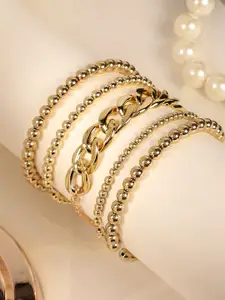 SOHI SOHI Women Gold-Toned Gold-Plated Link Bracelet