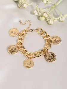SOHI SOHI Women Gold-Toned Gold-Plated Link Bracelet