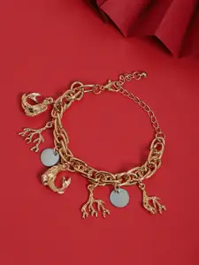 SOHI SOHI Women Gold-Toned Gold-Plated Link Bracelet