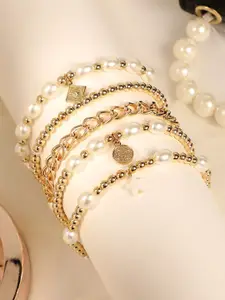 SOHI SOHI Women Gold-Toned & White Gold-Plated Link Bracelet
