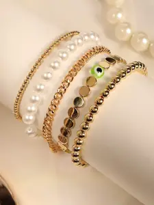 SOHI SOHI Women Gold-Toned & White Gold-Plated Link Bracelet