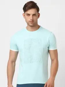 V Dot Graphic Printed Cotton T-shirt