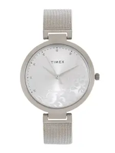 Timex Women Printed Dial & Stainless Steel Bracelet Style Straps Analogue Watch TW000X216