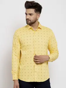 JAINISH Classic Geometric Printed Pure Cotton Casual Shirt