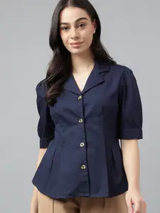 Hancock Original Fit Cuban Collar Pure Cotton Formal Shirt