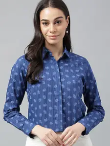 Hancock Spread Collar Floral Printed Relaxed Formal Shirt