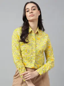 Hancock Relaxed Fit Floral Printed Cotton Formal Shirt