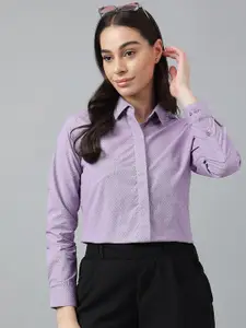 Hancock Self Design Relaxed Fit Opaque Formal Shirt