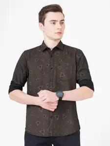 SORATIA Comfort Geometric Printed Cotton Casual Shirt