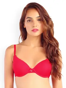 Candyskin Red Solid Underwired Heavily Padded Push-Up Bra CS-BRA
