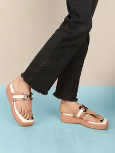 ELLE Colourblocked Wedge Open Back Heels