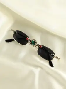 HAUTE SAUCE by  Campus Sutra HAUTE SAUCE by Campus Sutra Women Embellished Rectangle Sunglasses AW23_SOHISG9021