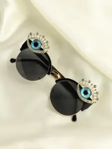 HAUTE SAUCE by  Campus Sutra Women Black Lens & Black Oversized Sunglasses