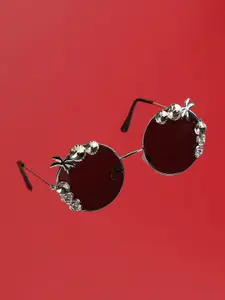 HAUTE SAUCE by  Campus Sutra HAUTE SAUCE by Campus Sutra Women Full Rim Embellished Round Sunglasses AW23_SOHISG9168