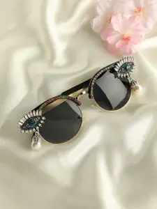 HAUTE SAUCE by  Campus Sutra Women Embellished Round Sunglasses AW23_SOHISG9148