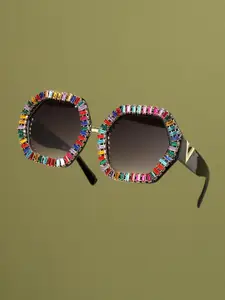 HAUTE SAUCE by  Campus Sutra Women Embellished Round Sunglasses AW23_SOHISG9107
