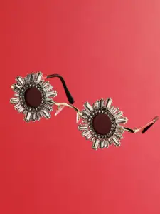 HAUTE SAUCE by  Campus Sutra HAUTE SAUCE by Campus Sutra Women Brown Lens & Silver-Toned Round Sunglasses