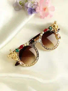 HAUTE SAUCE by  Campus Sutra Women Embellished Round Sunglasses AW23_SOHISG9102