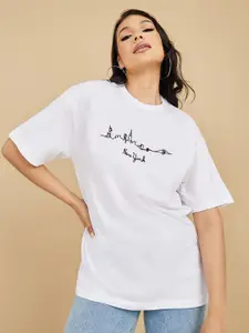 Styli Typography Printed Relaxed-Fit Cotton T-shirt