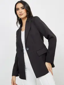 Styli Chain Accent Belted Single-Breasted Blazer