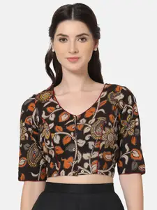 THE WEAVE TRAVELLER Kalamkari Printed Cotton Blouse