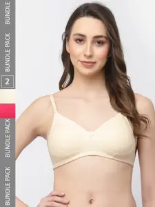 College Girl Pack Of 2 Cotton Full Coverage T-shirt Bra