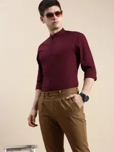 INVICTUS Band Collar Comfort Slim Fit Formal Shirt