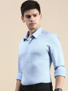 INVICTUS Comfort Slim Fit Micro Checked Knit Formal Shirt