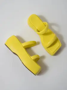 HASTEN Double Strap Flatform Heels