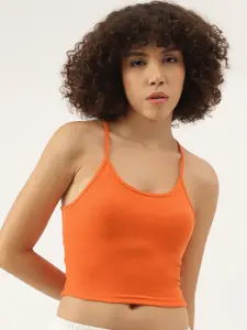 AAHWAN Shoulder Straps Crop Fitted Top