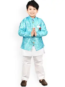 BAESD Boys Band Collar Kurta with Pyjamas & Jacket