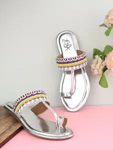 Zebba Embellished One Toe Flats