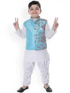BAESD Boys Band Collar Kurta with Dhoti Pants & Nehru Jacket