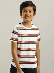 Indian Terrain Boys Striped Pure Cotton T-shirt