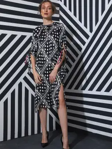 RAREISM Geometric Printed A-Line Dress