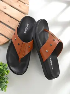 San Frissco Men Supersoft Sole Open Toe Embellished Comfort Sandals