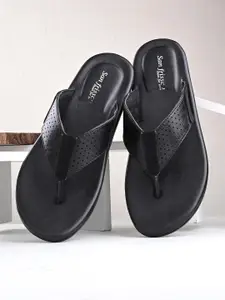 San Frissco Men Textured Open Toe Comfort Sandals