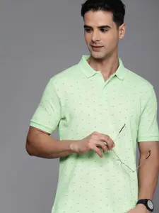 Allen Solly Geometric Printed Polo Collar Pure Cotton T-shirt