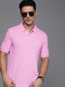 Allen Solly Pure Cotton Geometric Printed Polo Collar Casual T-shirt