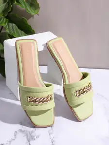 French Connection Women Chain Detail Open Toe Flats