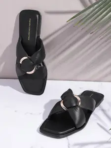 FCUK Women Open Toe Flats With Metallic Detail