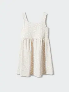 Mango Kids Girls Polka Dot Printed Cotton A-Line Dress