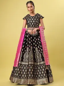 PURVAJA Woven Design Ready to Wear Lehenga & Unstitched Blouse With Dupatta
