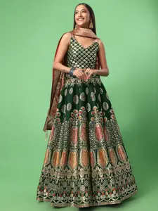 PURVAJA Woven Design Ready to Wear Lehenga & Unstitched Blouse With Dupatta