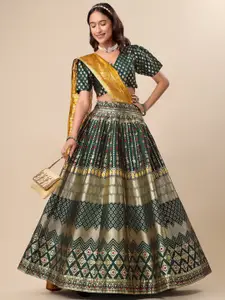 PURVAJA Woven Design Ready to Wear Lehenga & Unstitched Blouse With Dupatta