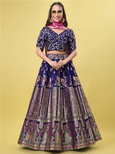PURVAJA Ready to Wear Lehenga & Unstitched Blouse With Dupatta