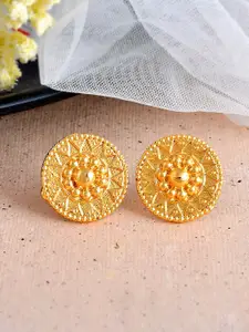 Silvermerc Designs Gold-Plated Circular Studs Earrings