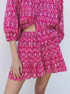 MANGO Women Printed Pure Cotton Shorts